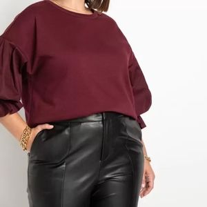 EUC Combo Flounce Sleeve Sweatshirt